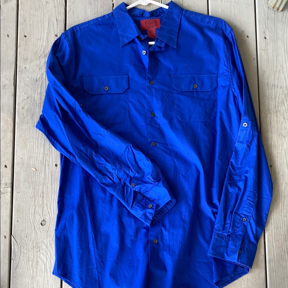 Men's Blue Button-Up Shirt